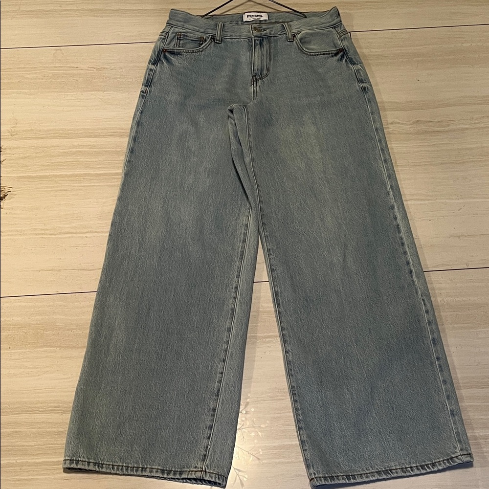 RSQ Mid Rise Wide Leg Jeans in Classic Blue